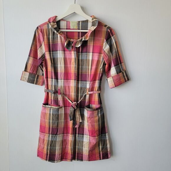 Anthropologie Dresses & Skirts - Anthropologie By Little Yellow Shirt Dress size XS Button front Plaid